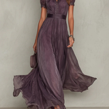 Veronika - Csipkés Trim Chiffon Maxi Ruha