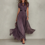 Veronika - Csipkés Trim Chiffon Maxi Ruha
