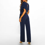Viola | Női Laza Rövidujjú Jumpsuit Övvel