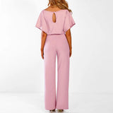 Viola | Női Laza Rövidujjú Jumpsuit Övvel