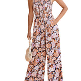 Ursula | Elegáns Női Tavaszi Jumpsuit Virágmintával és Széles Szárral