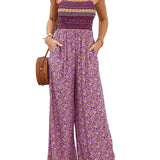 Ursula | Elegáns Női Tavaszi Jumpsuit Virágmintával és Széles Szárral