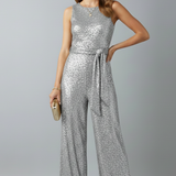 Franziska | Női Pailletten Egyenes Szárú Esti Jumpsuit
