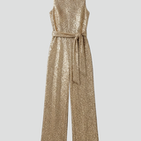 Franziska | Női Pailletten Egyenes Szárú Esti Jumpsuit