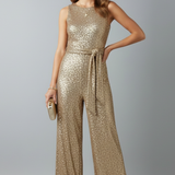 Franziska | Női Pailletten Egyenes Szárú Esti Jumpsuit
