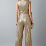 Franziska | Női Pailletten Egyenes Szárú Esti Jumpsuit