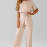 Jasmin | Női Klasszikus Wide-Leg Jumpsuit Kötőövvel