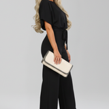 Jasmin | Női Klasszikus Wide-Leg Jumpsuit Kötőövvel