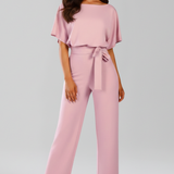 Jasmin | Női Klasszikus Wide-Leg Jumpsuit Kötőövvel