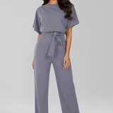 Jasmin | Női Klasszikus Wide-Leg Jumpsuit Kötőövvel