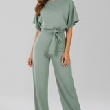 Jasmin | Női Klasszikus Wide-Leg Jumpsuit Kötőövvel