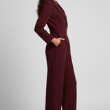 Greta | Női Kerek Nyakú Klasszikus Jumpsuit Derékpánttal