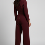 Greta | Női Kerek Nyakú Klasszikus Jumpsuit Derékpánttal