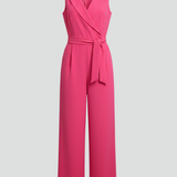 Felicia | Női Ujjatlan V-nyakú Jumpsuit Derékövével