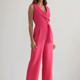 Felicia | Női Ujjatlan V-nyakú Jumpsuit Derékövével